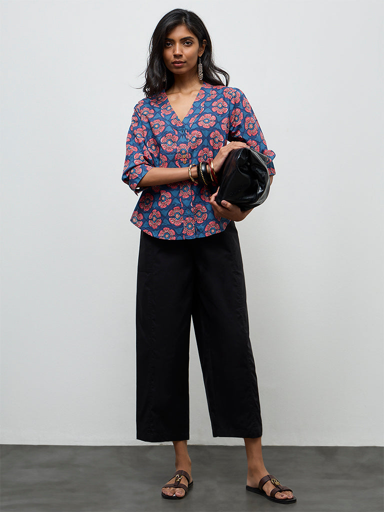 Utsa Black Solid Pants