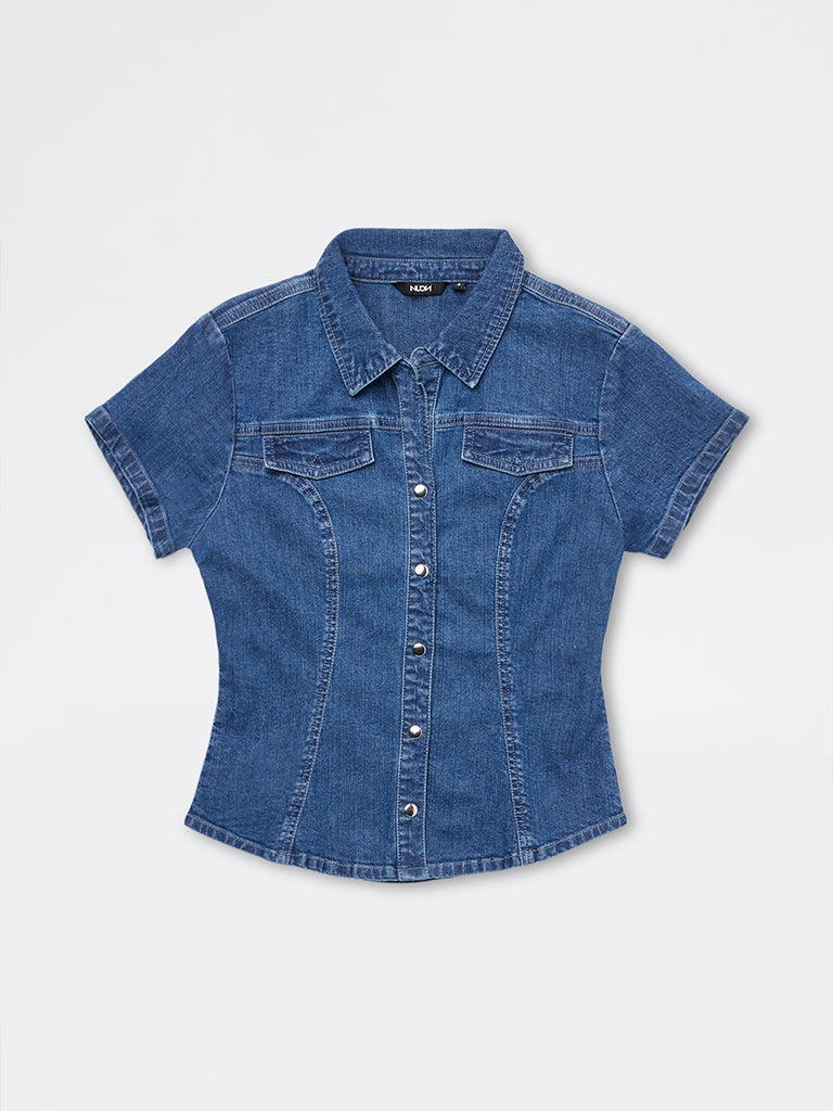 Nuon Blue Denim Blouse