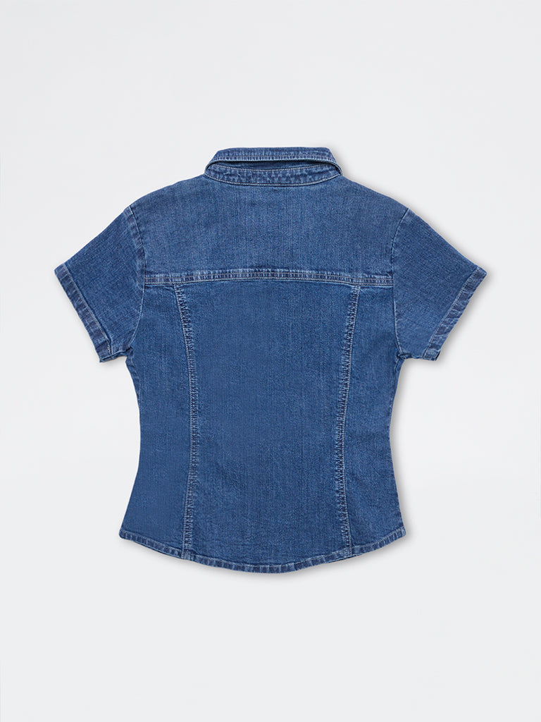 Nuon Blue Denim Blouse