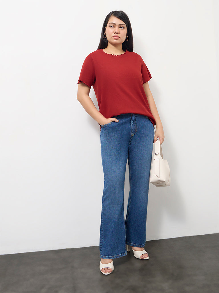 Gia Blue Mid Wash High-Rise Jeans
