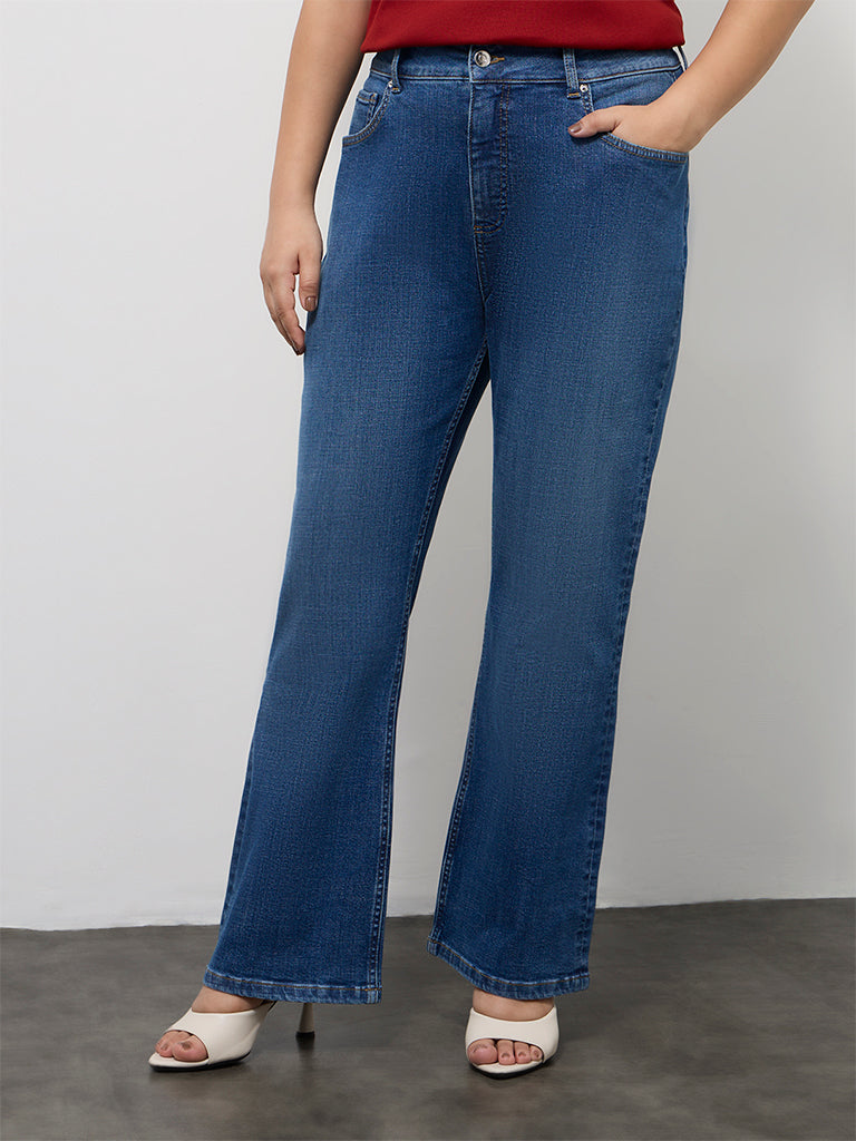 Gia Blue Mid Wash High-Rise Jeans