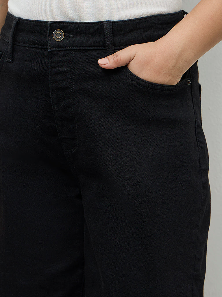 Gia Black High-Rise Denim Shorts
