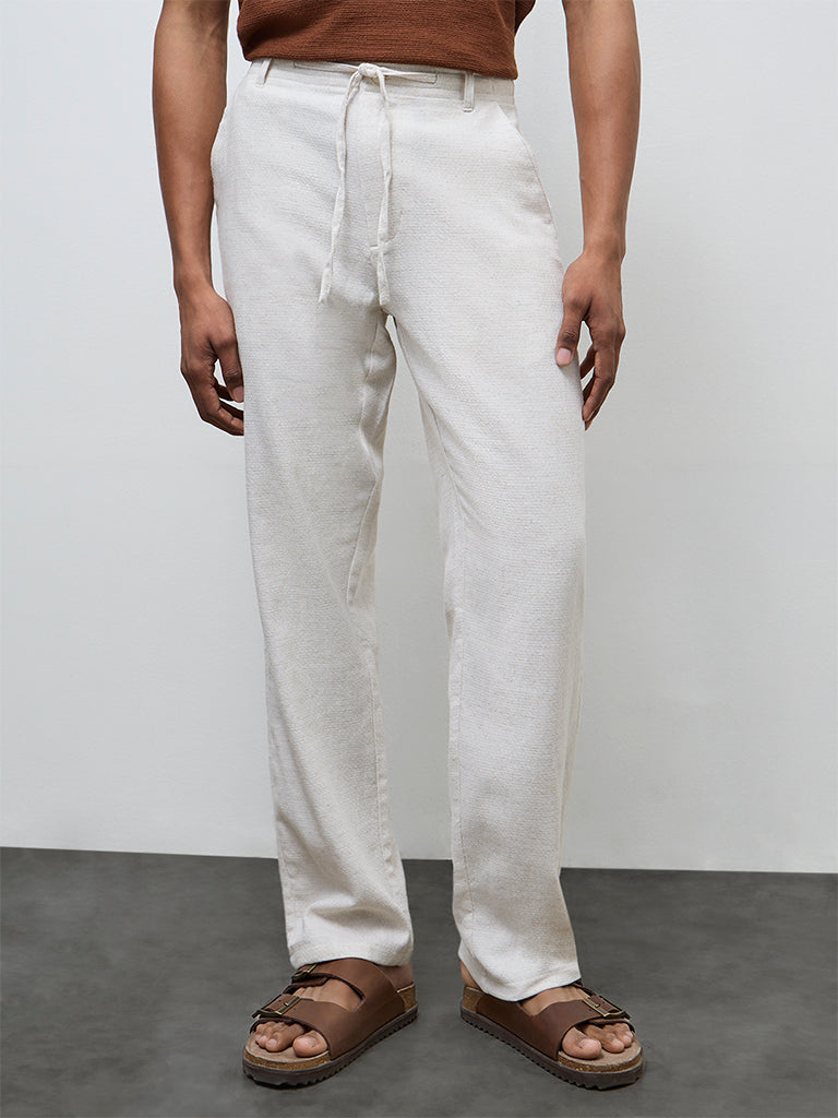 ETA Off-White Relaxed-Fit Mid-Rise Cotton-Blend Chinos