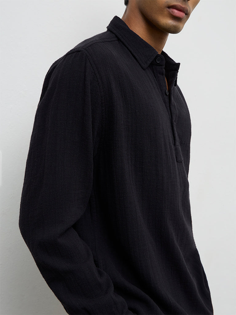 ETA Black Relaxed-Fit Cotton Shirt