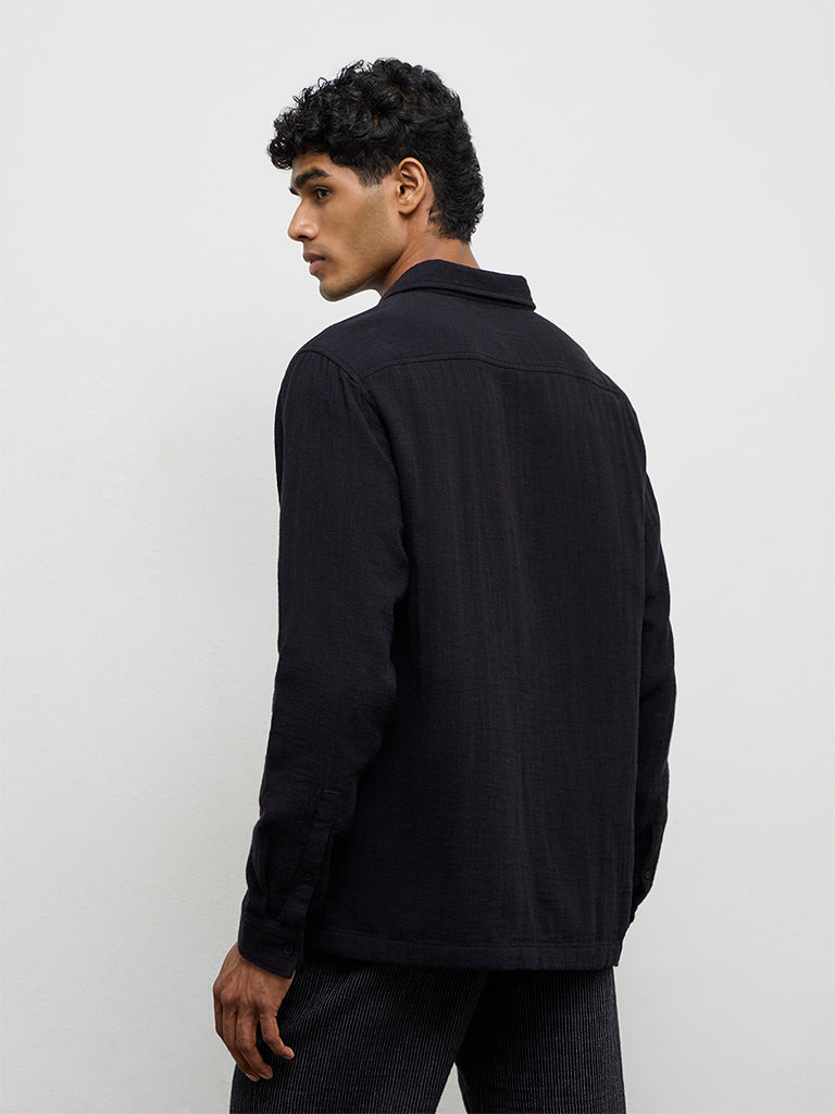 ETA Black Relaxed-Fit Cotton Shirt