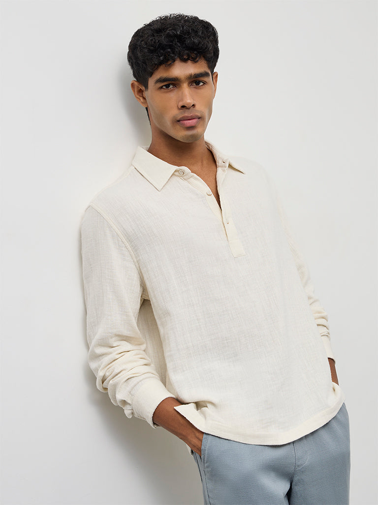 ETA Off-White Relaxed-Fit Cotton Shirt