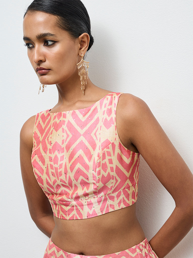 Vark Pink Printed Top