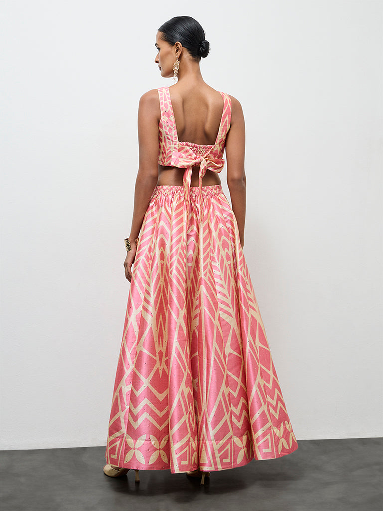 Vark Pink Printed Skirt
