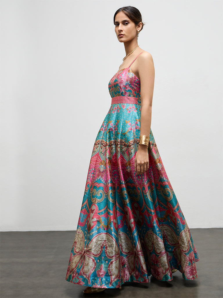 Vark Multicolor Printed A-Line Dress