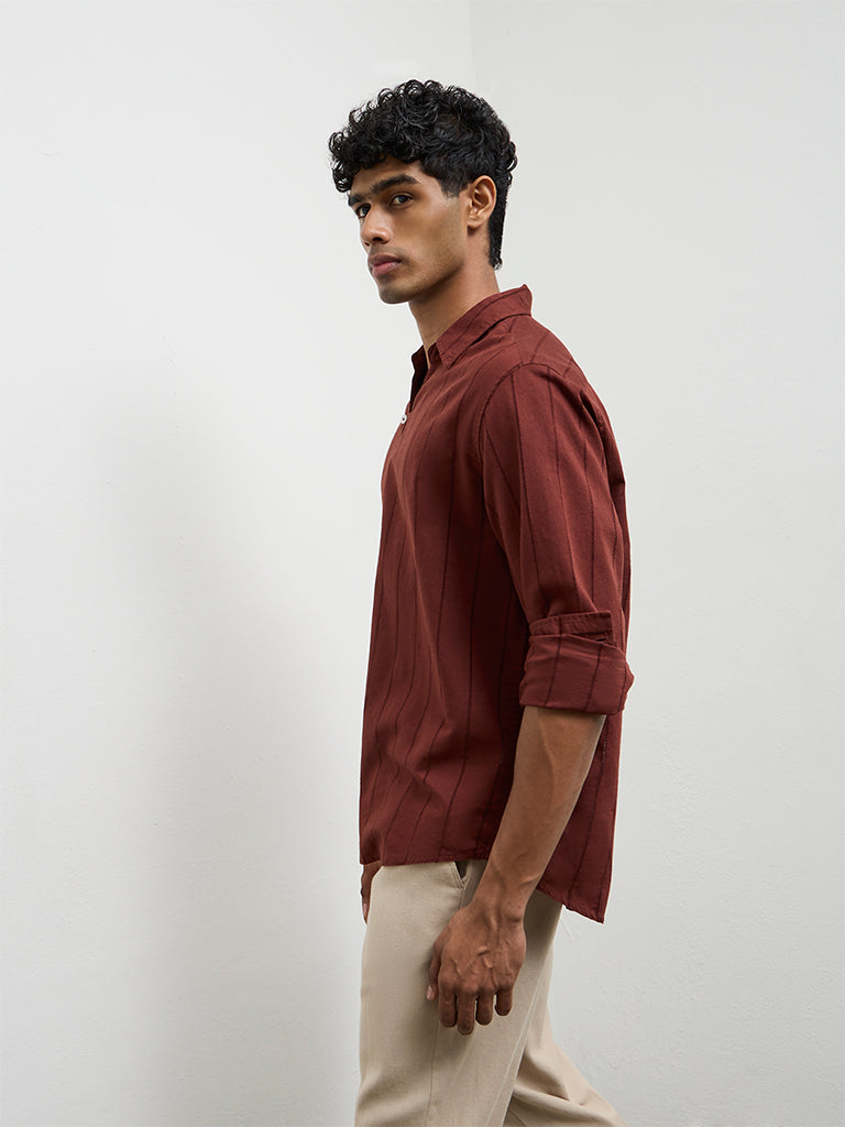 ETA Rust Self Relaxed Fit Cotton-Blend Shirt