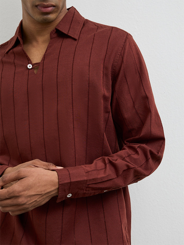 ETA Rust Self Relaxed Fit Cotton-Blend Shirt