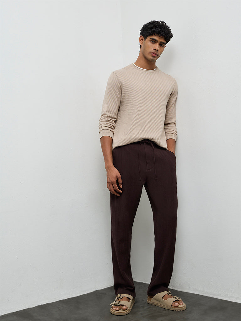 ETA Dark Brown Relaxed-Fit Mid-Rise Cotton Chinos
