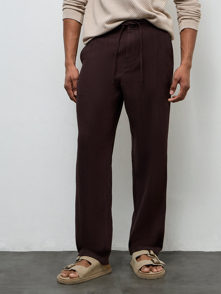 ETA Dark Brown Relaxed-Fit Mid-Rise Cotton Chinos