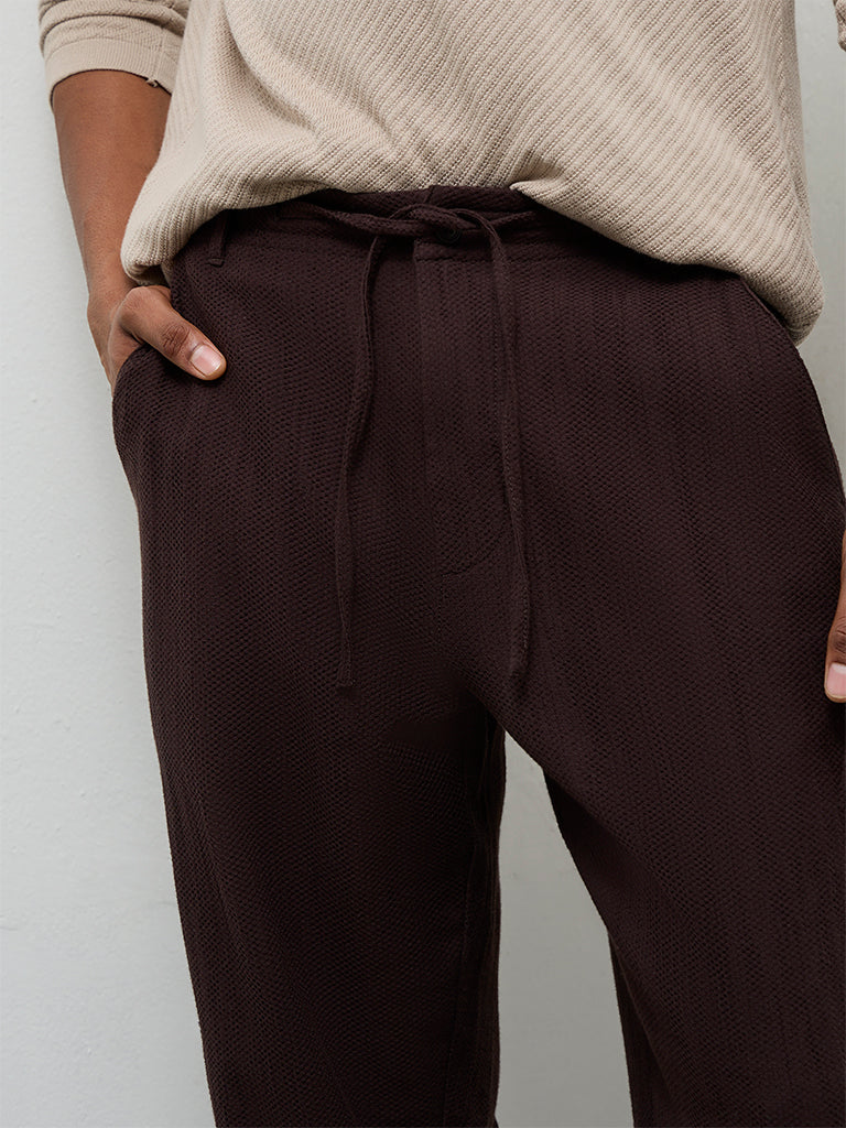 ETA Dark Brown Relaxed-Fit Mid-Rise Cotton Chinos