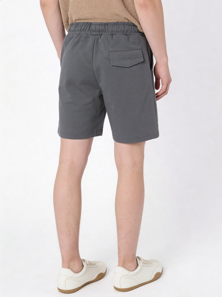 Boys Dark Grey Mid-Rise Shorts