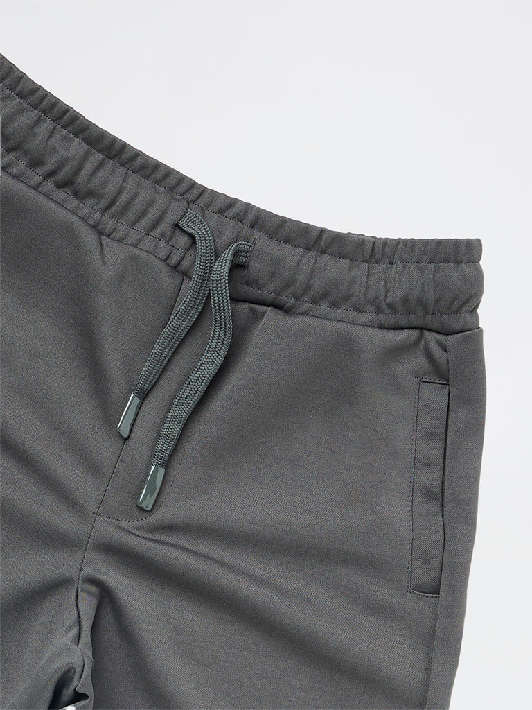 Boys Dark Grey Mid-Rise Shorts