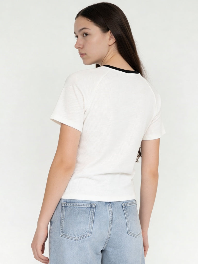 Girls White Text-Printed T-Shirt