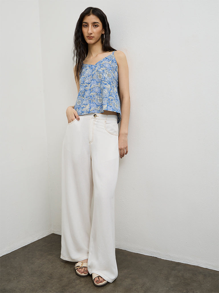 Bombay Paisley Blue Printed Cotton Top