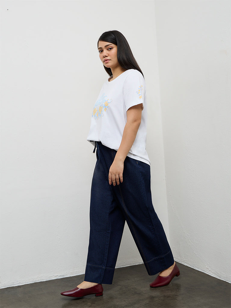 Gia Dark Blue High-Rise Relaxed Fit Jeans