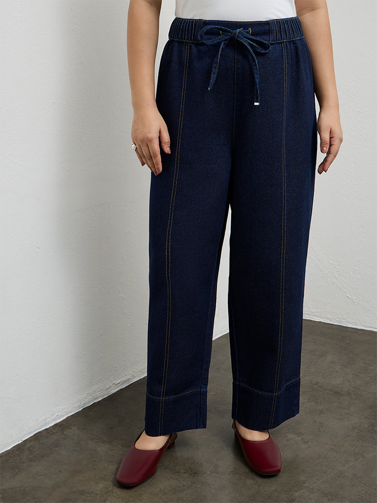 Gia Dark Blue High-Rise Relaxed Fit Jeans