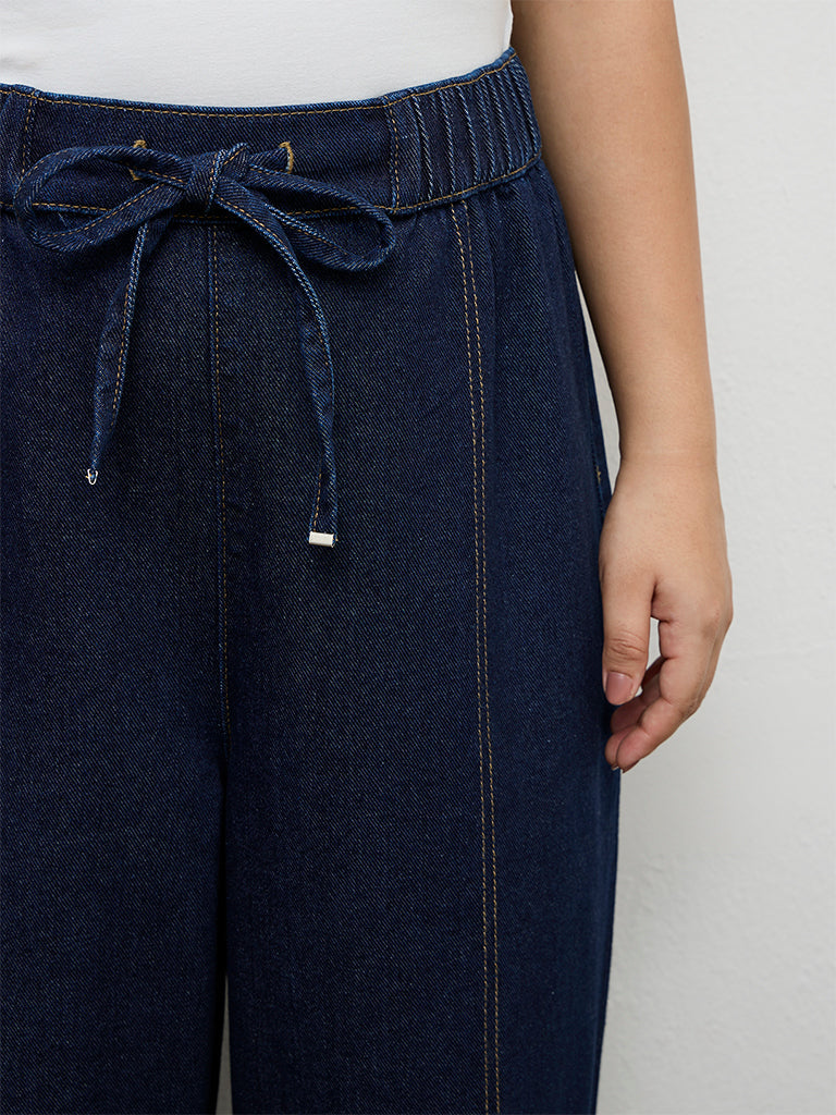 Gia Dark Blue High-Rise Relaxed Fit Jeans