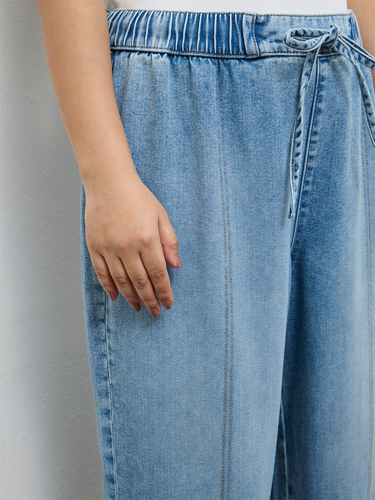 Gia Blue Faded High-Rise Relaxed Fit Jeans