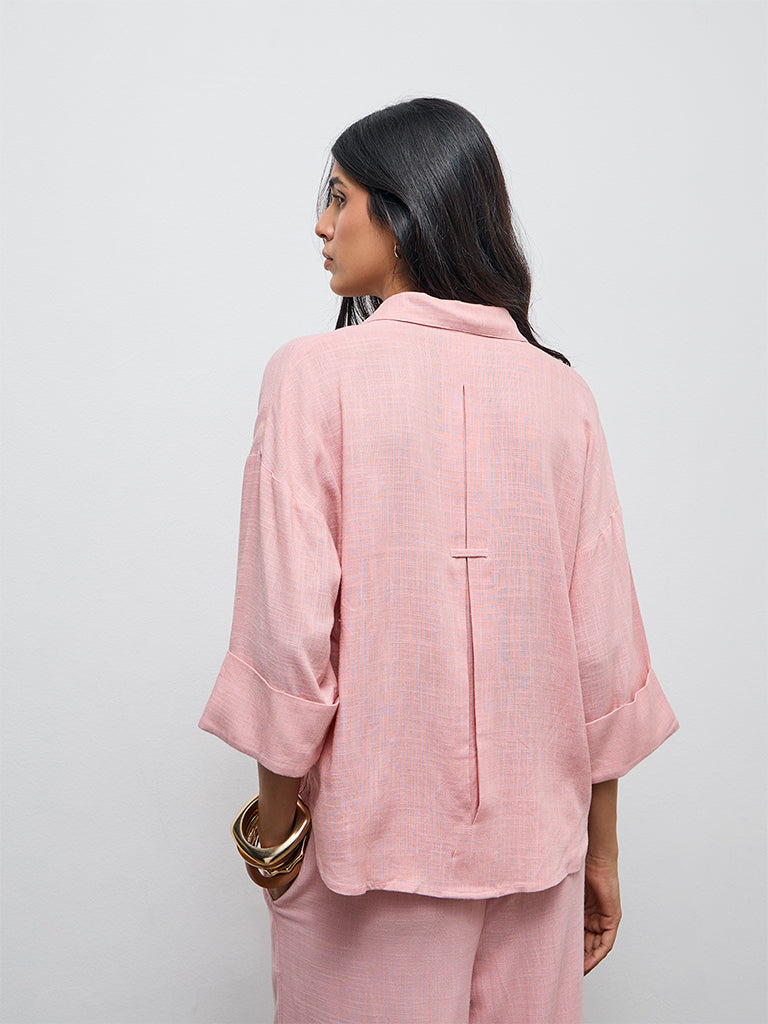 LOV Dusty Pink Solid Shirt