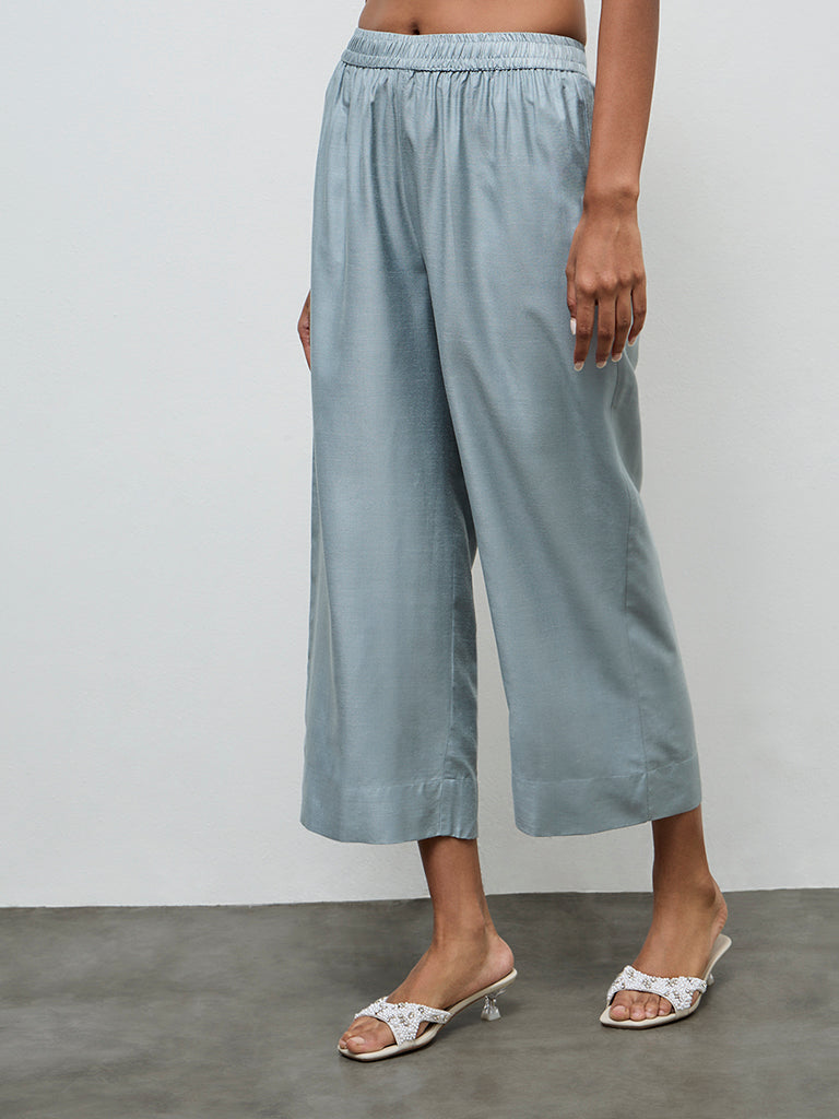 Zuba Dusty Blue Solid Pants