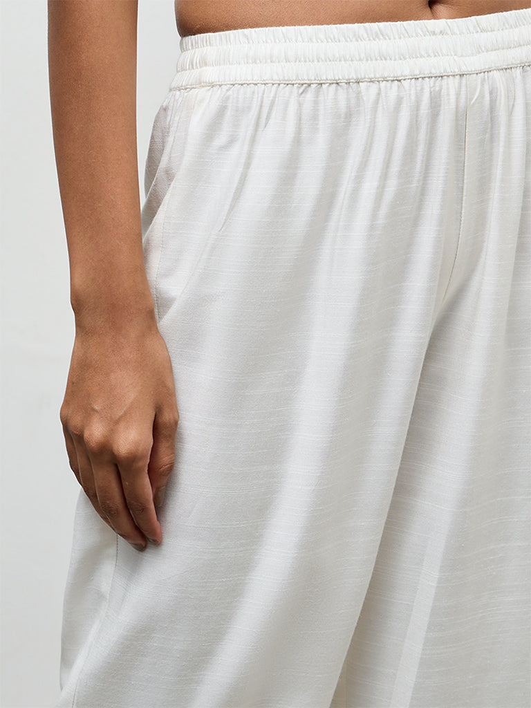 Zuba Ivory Solid Pants