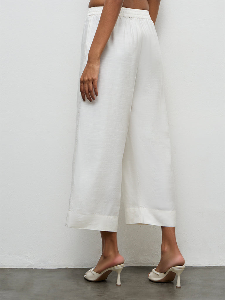 Zuba Ivory Solid Pants