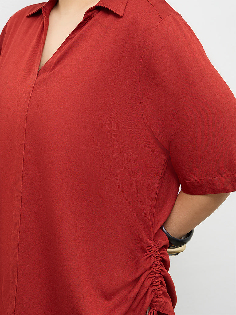 Gia Rust Ruched Blouse