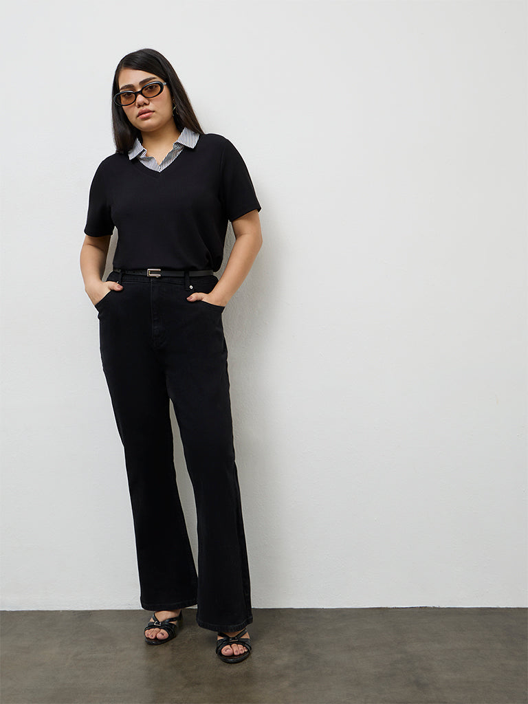 Gia Black Solid Top
