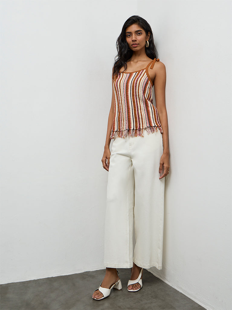 LOV Multicolored Knitted Cotton-Blend Top