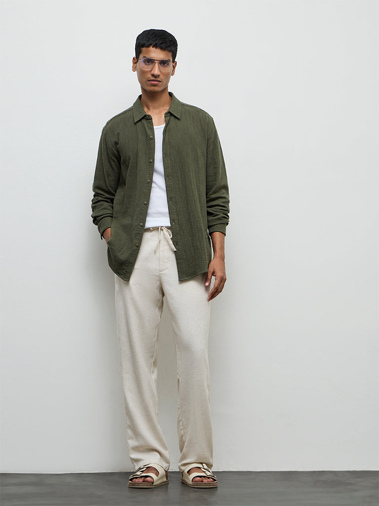 ETA Off-White Relaxed-Fit Mid-Rise Cotton-Blend Chinos