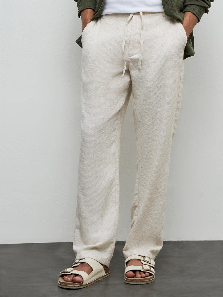 ETA Off-White Relaxed-Fit Mid-Rise Cotton-Blend Chinos