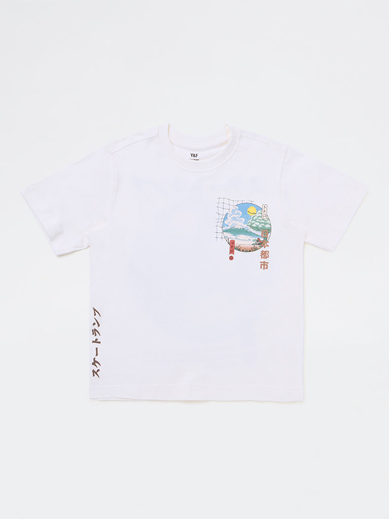 Boys Off-White Scenic-Inspired Cotton T-Shirt