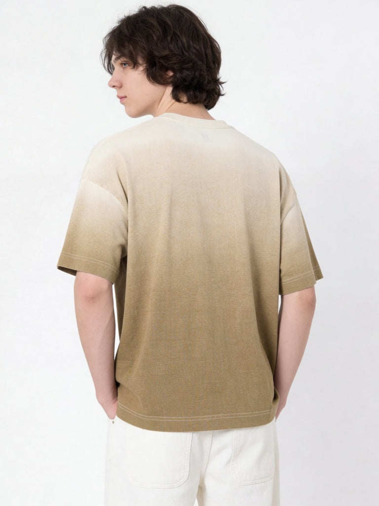 Boys Taupe Graphic Printed Cotton T-Shirt