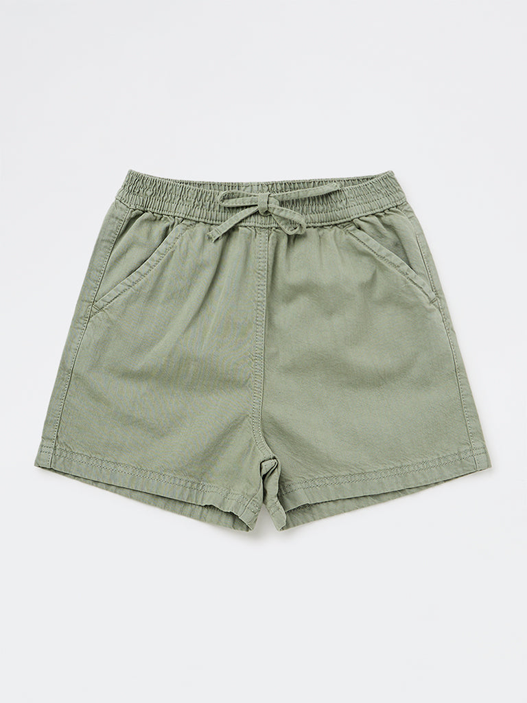 Girls Sage High-Rise Cotton Shorts