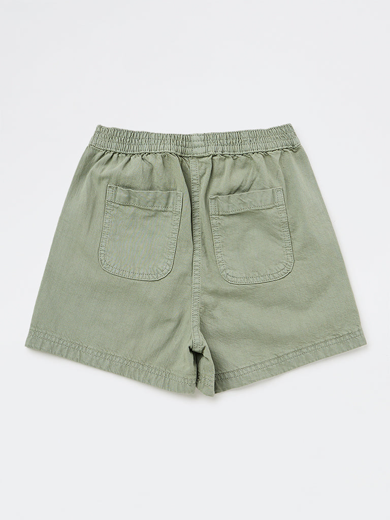 Girls Sage High-Rise Cotton Shorts