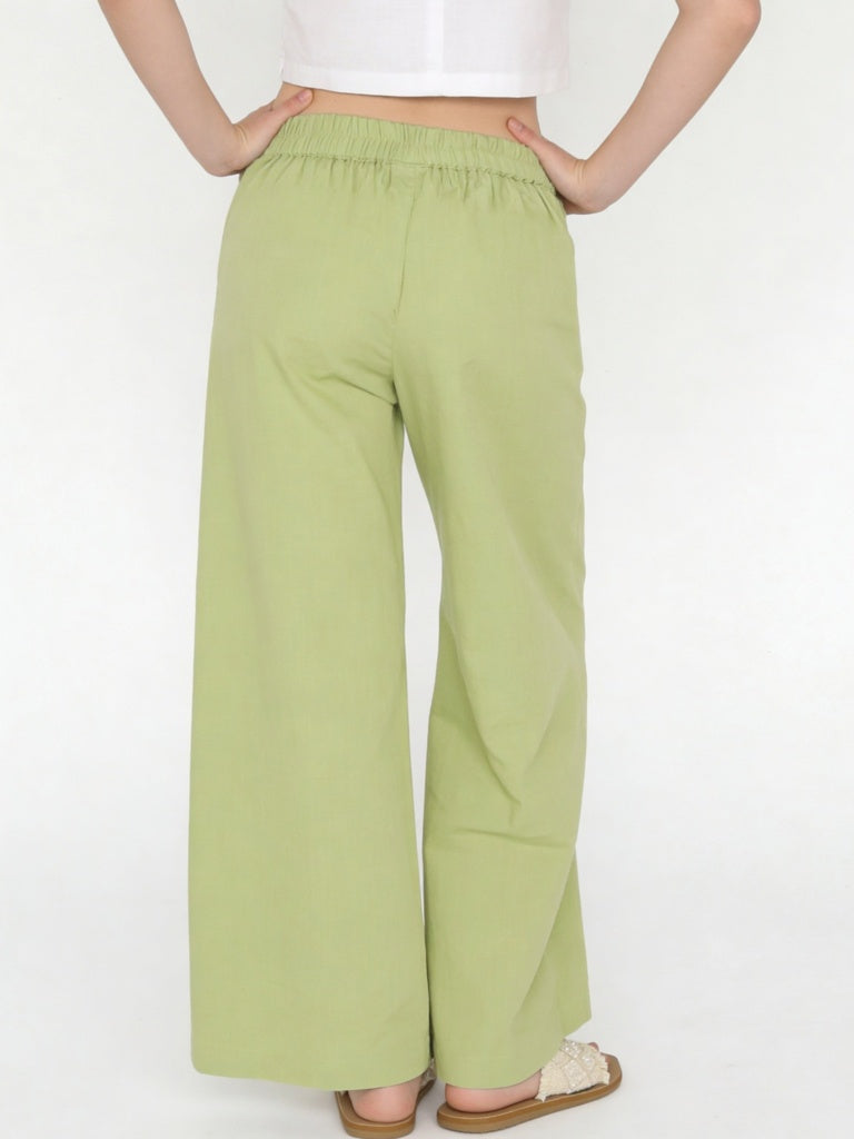 Utsa Kids Girls Green Cotton Ethnic Pants - (8-14 yrs)