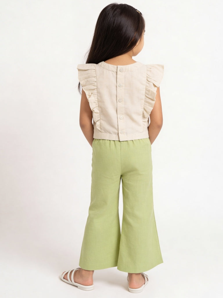 Utsa Kids Girls Green Cotton Ethnic Pants - (2-8 yrs)