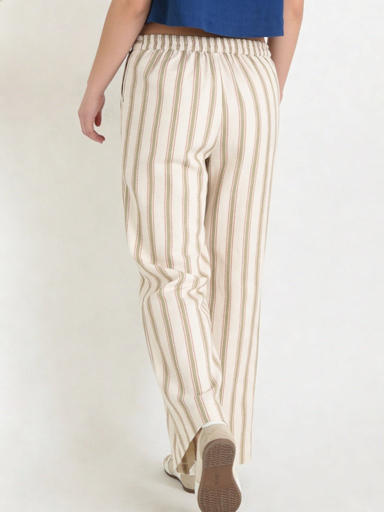 Utsa Kids Girls Off-White Striped Cotton-Blend Ethnic Pants - (8-14 yrs)