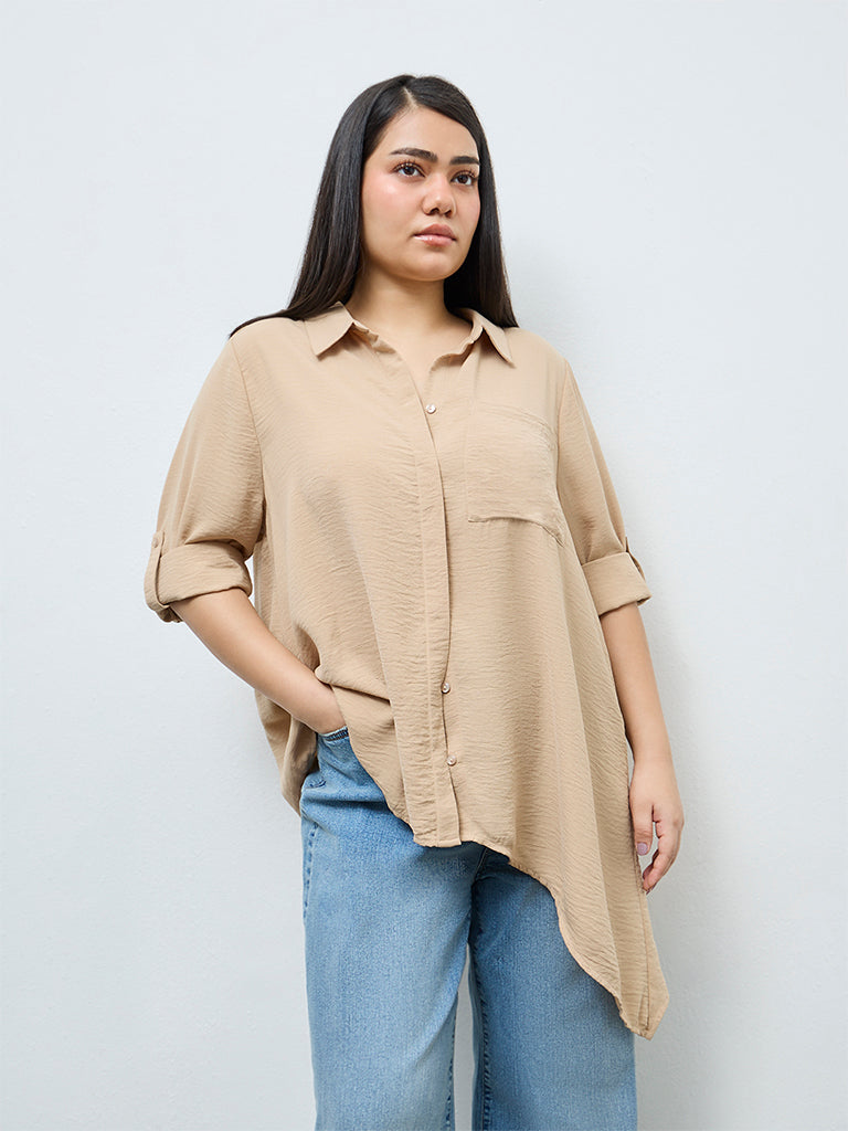 Gia Beige Textured Shirt