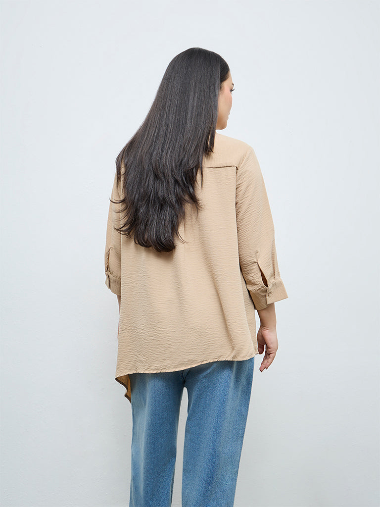 Gia Beige Textured Shirt