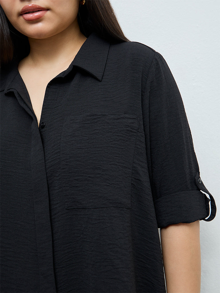 Gia Black Textured Shirt