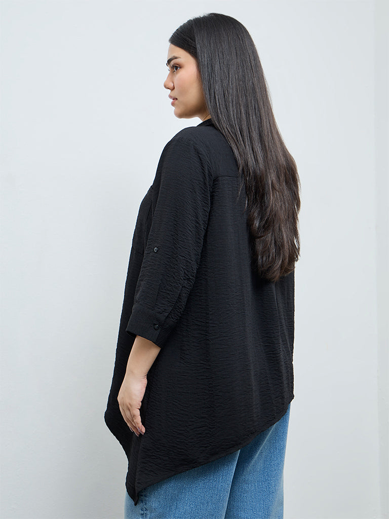 Gia Black Textured Shirt