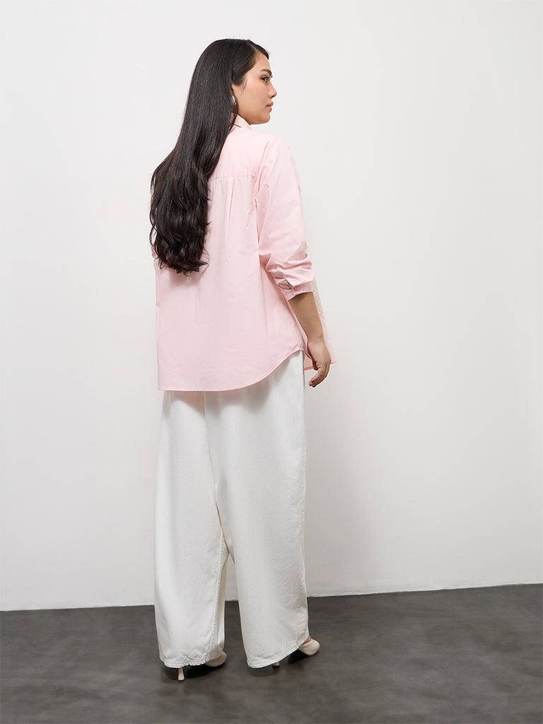 Gia White Floral Embroidered High-Rise Jeans