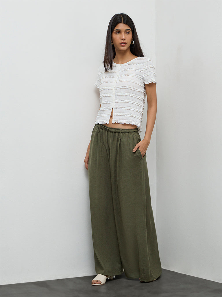 LOV White Embroidered Top
