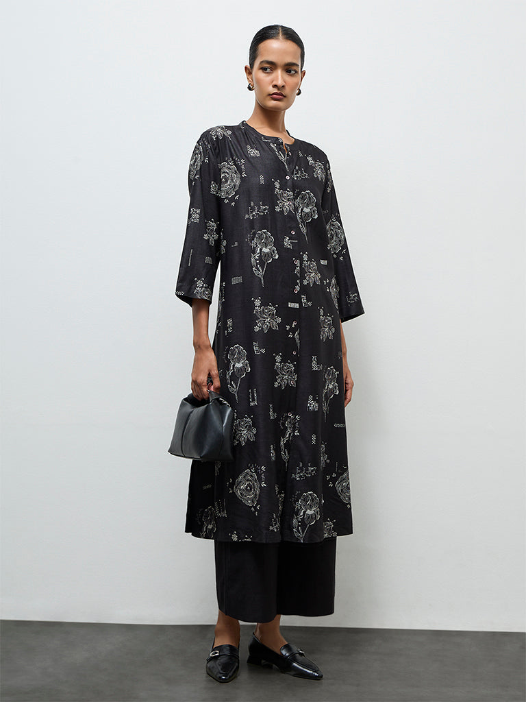 Zuba Black Solid Pants