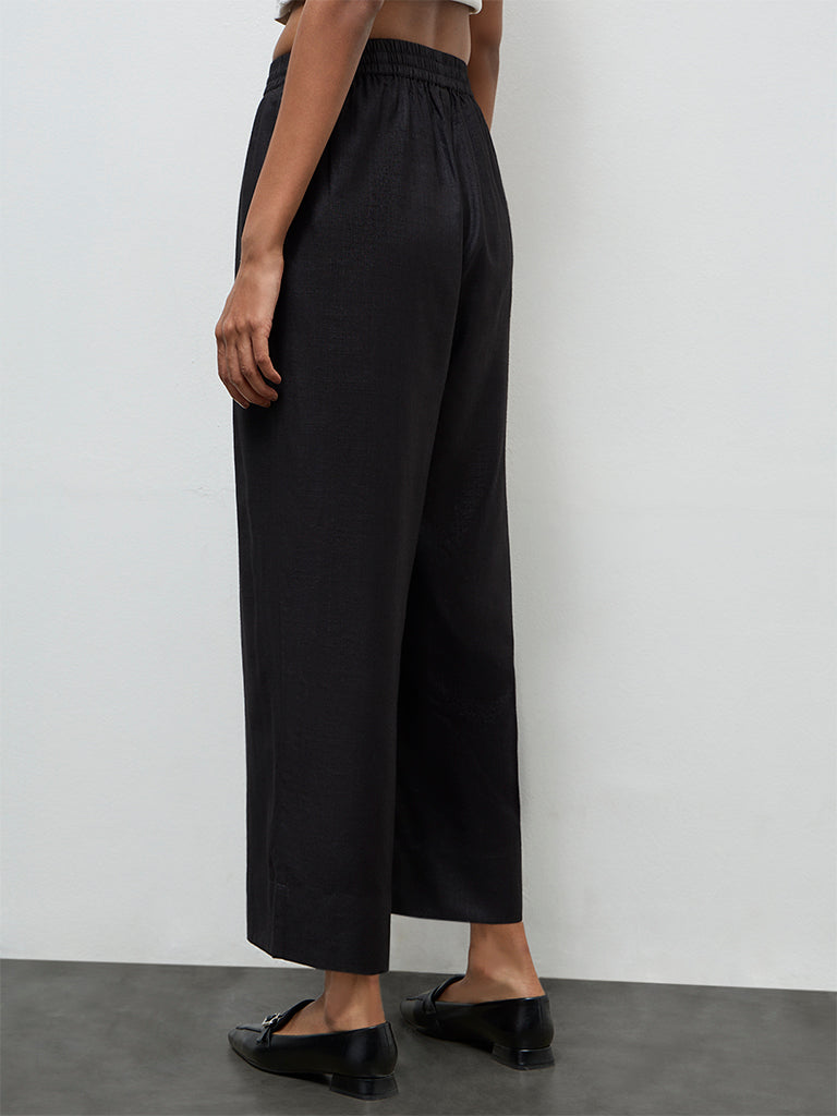 Zuba Black Solid Pants
